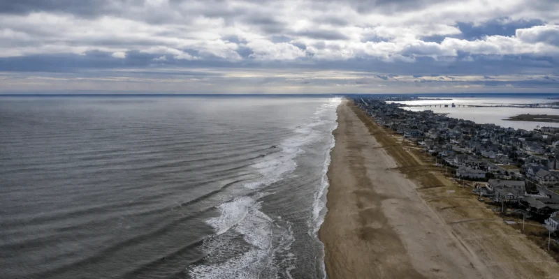 Luchtfoto van de kust en het strand van Bay Head in New Jersey
